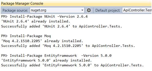 Install Entity Framework